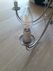 Kovový nerezový pětiramenný lustr - 5