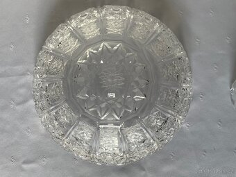 Broušené sklo – mísa + mistička (retro/broušené) - 5