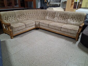 Sedací souprava rohová s křeslem rustikální - 5