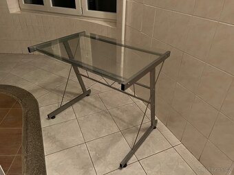 Rohový skleněný stůl, 3 části - 5