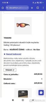 Prodám dětské/juniorské sluneční brýle Decathlon Tribord - 5