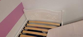 Dětská  bila postel s hvězdičkama s šuplíkem - 5