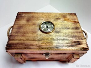 Nepoužívaný - opálený humidor s provazy - 5