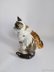 Velká porcelánová figura dvou koček Hutschenreuhter -Německo - 5