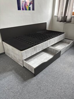 Postel s úložnými šuplíky + matrace - 5
