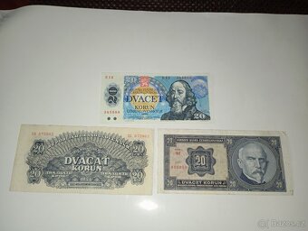 BANKOVKY 20 KČS 1927-1988, 3 RŮZNÉ EMISE, PĚKNÉ STAVY - 5
