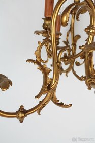 Starožitný elektrifikovaný bronzový lustr - 5