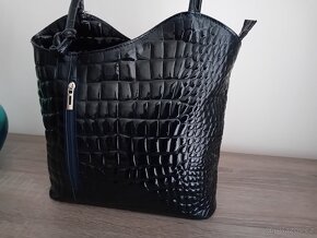 Genuine Leather dámská kabelka batůžek 2v1 kožená nová - 5