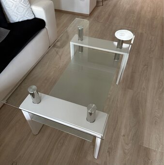 Konferenční stolek - temperované sklo - 5