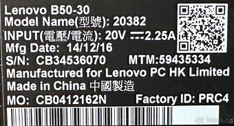 Prodám LENOVO B50-30 - 5