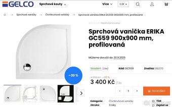 Sprchová vanička, litý mramor ERIKA GC559 900x900 mm - 5