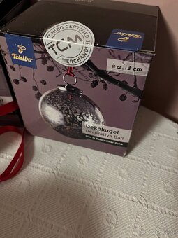 Vánoční koule sklo Tchibo nové 13 cm 2 X - 5