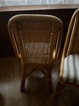 Ratanové židle s polstrovaným sedákem - 5