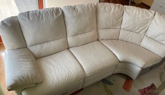 Rohová kožená sedací souprava - 5