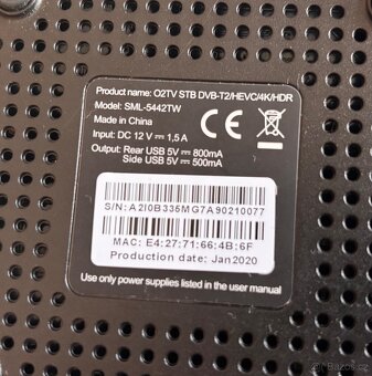 Prodám O2 set top box pro ONE PLAY - 5