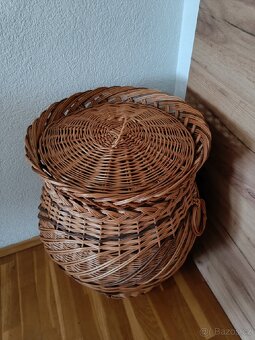 Proutěný prádelní koš / velký květináč - 5