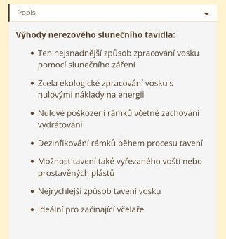 Nerezové sluneční tavidlo na vosk - 5