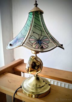 Stolní lampa ve vintage stylu 42cm kov/sklo - 5