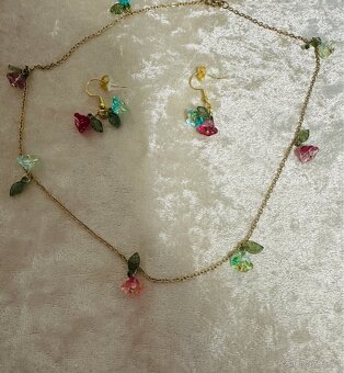 Sada šperků: náhrdelník a náušnice „Kouzelná zahrada - 5