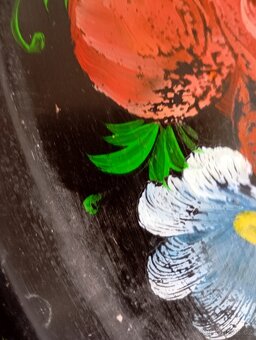 Starožitný ručně malovaný podnos - 5