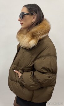 Dámská péřová bunda s pravou liščí kožešinou - 5