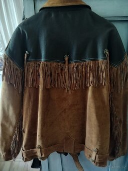 Pánská kožená bunda s třásněmi. - 5