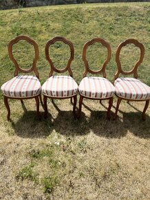 Starožitnost-Stůl a 4 židle biedermeier zrenovováno - 5