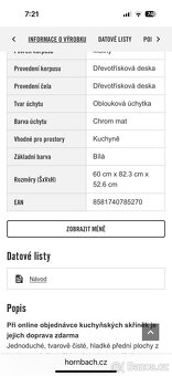 Kuchyňská skříňka na vestavnou troubu Sofie S 60 ER vanilka/ - 5
