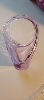 Hutní sklo fialový košík Železnoborské sklárny Klinger - 5