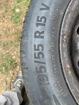 Plechové disky 15” 5x100 a letní pneu 195/55/R15 - 5