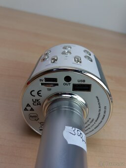 Karaoke bluetooth mikrofon stříbrný - 5