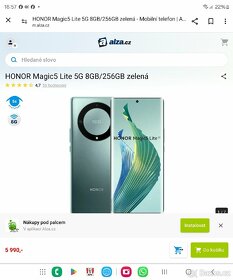 HONOR Magic5 Lite 5G 8GB/256GB zelená

Nový nerozbaleny - 5