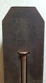 Dřevěný hoblík 650x80x75mm, nože Goldenberg, 130 let starý - 5