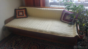 Starožitná rozkládací sedačka, valenda nebo postel + matrace - 5