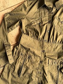 Zelená dívčí košile 36/38, S/M, košilové šaty - 5