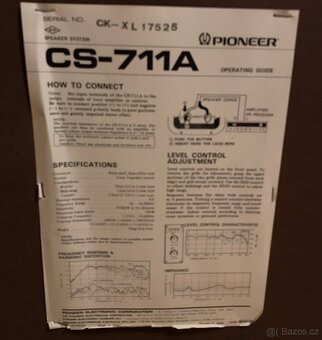 VINTAGE RARITNÍ REPRO PIONEER CS 711 (ROK 1976) SUPER STAV - 5