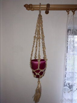 Makramé - závěsy na květináče - 5