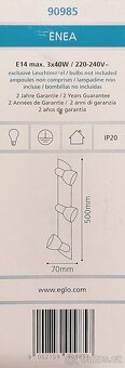Tříbodové stropní světlo – ENEA, EGLO vč. 3x LED žárovkami - 5