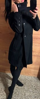 PŘEKRÁSNÝ ZIMNÍ VLNĚNÝ SLIM DÁMSKÝ KABÁT-BLACK 38 - 5