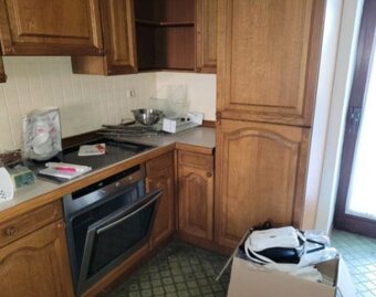 Rustikální dubová linka do U se spotřebiči,6236 - 5