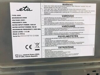 Prodám mikrovnou troubu Mora - 5