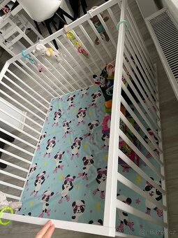 Dřevěná ohrádka pro děti 120 x 120 cm, bílá, BOBAS - 5