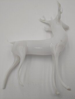 Luxusní skleněný foukaný Vánoční jelen 10cm - 5