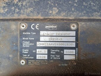 DOOSAN DX85R-3, pásové rypadlo - 5