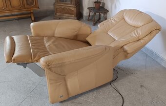 Elektrické, kožené, polohovací křeslo, HIMOLLA. - 5