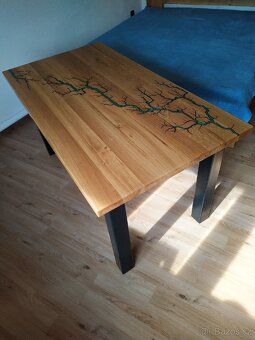 Dubový stůl s blesky - 5