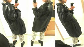 Velká / oversize černá kožená pánská bunda - 5