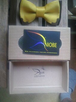 Pánský ručně vyráběný design motýlek + perforovaná krabička - 5