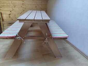 Dětská dřevěná lavice se stolem - 5