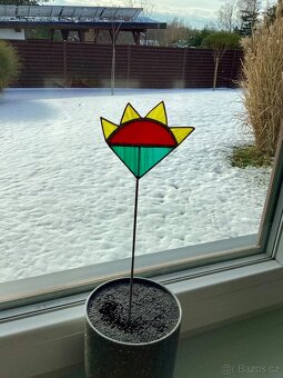 Vitrážový zápich do květináče - 5